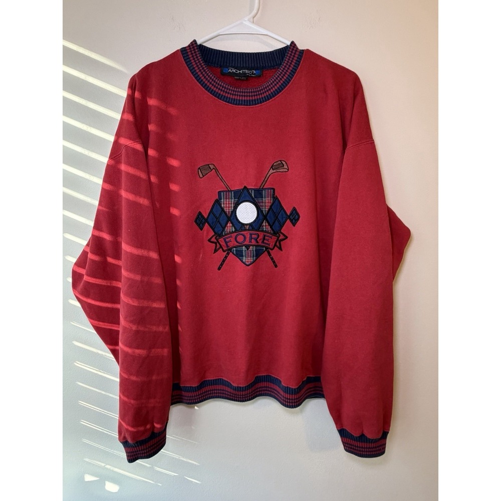 Vintage Architect Sweatshirt Mens Large Golf Embroidered Crewneck‎ 80s 90s